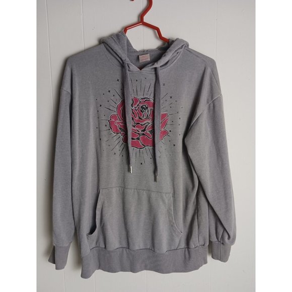 No Boundaries Women Juniors Graphic Mineral Wash Hoodie Size M 7/9 - Picture 1 of 7